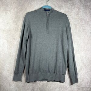 The Kangol Sweater Mens Size 2XL Gray Knit Quarter Zip Pullover Mock Neck 90s